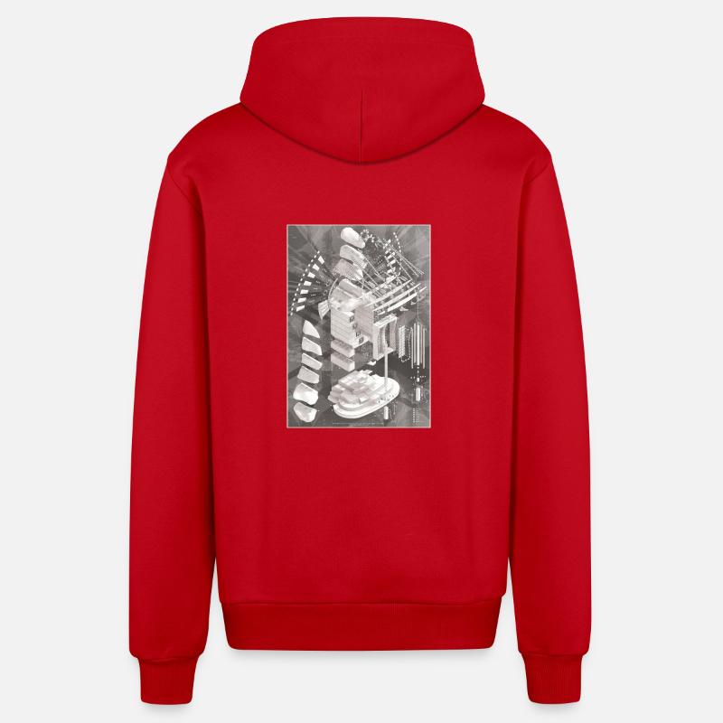 Basan's Gateway - Organic Relaxed Hooded Jacket Made in EU - red