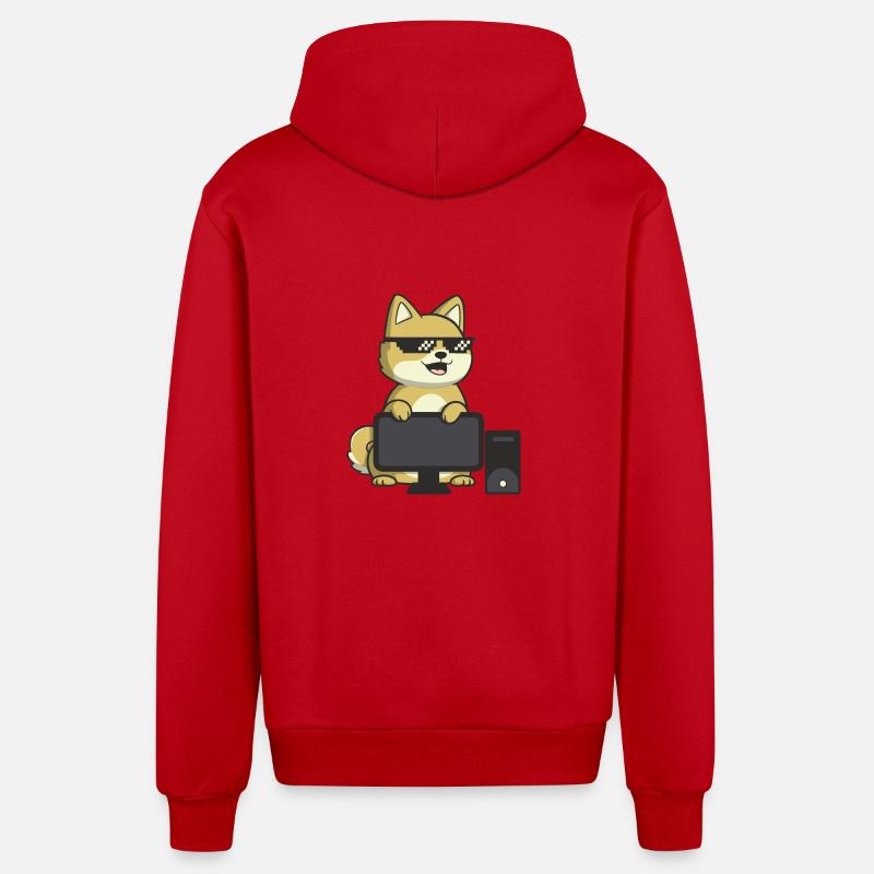 Magic Degen - Computer - Organic Relaxed Kapuzenjacke Made in EU - Rot