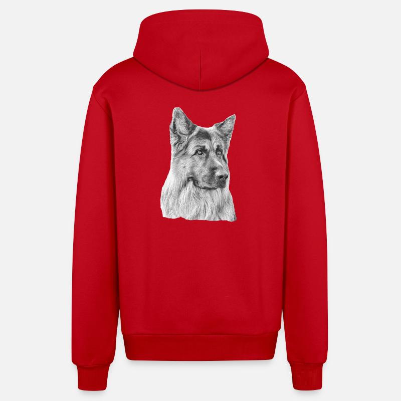 Altdeutscher Schäferhund Deutscher Schäferhund - Organic Relaxed Kapuzenjacke Made in EU - Rot