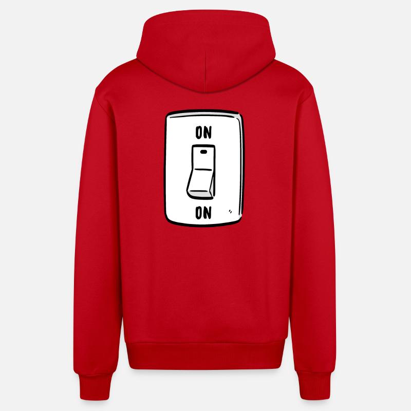 Interrupteur ON Cool Humour Drôle Motivation - Veste à capuche bio décontractée fabriquée en UE - rouge
