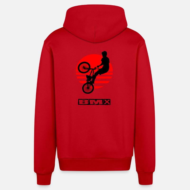 Le BMX - Veste à capuche bio décontractée fabriquée en UE - rouge