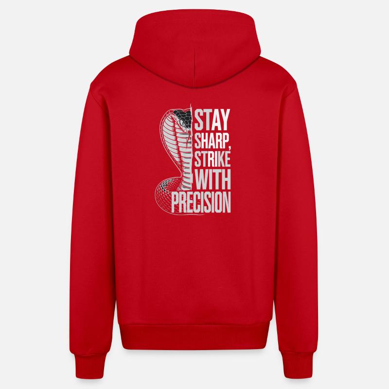 Cobra avec citation de précision - Veste à capuche bio décontractée fabriquée en UE - rouge