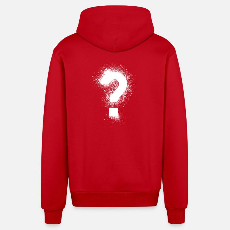 point d’interrogation - Veste à capuche bio décontractée fabriquée en UE - rouge