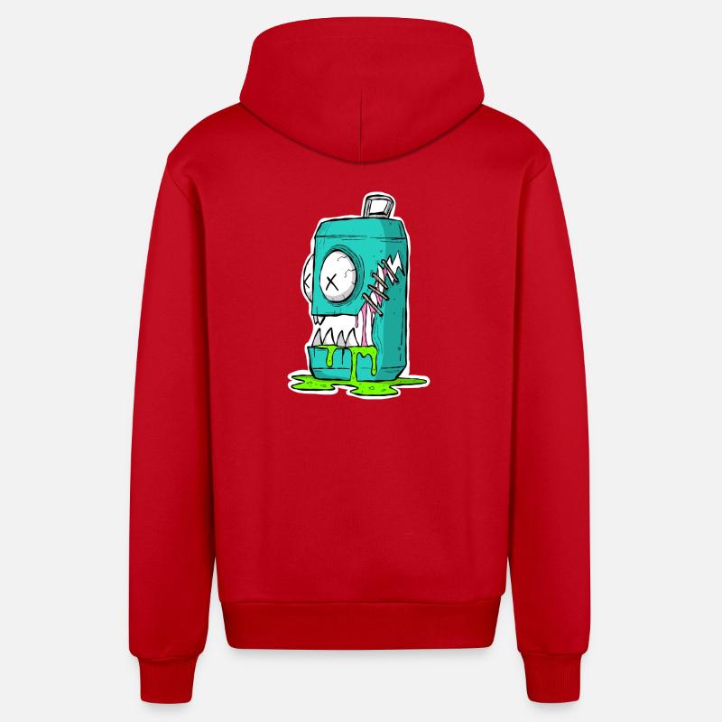 Monster Box Bande dessinée - Veste à capuche bio décontractée fabriquée en UE - rouge