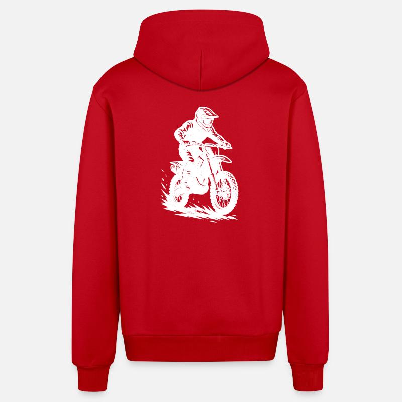 Message clair du motocross - Veste à capuche bio décontractée fabriquée en UE - rouge