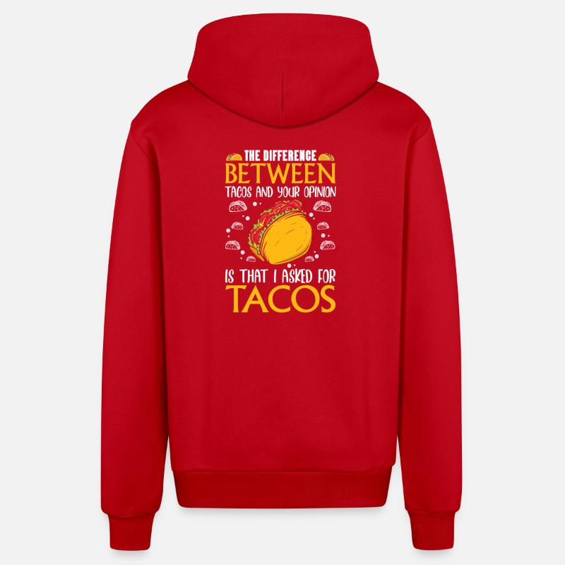 The Difference between tacos - Organic Relaxed Kapuzenjacke Made in EU - Rot