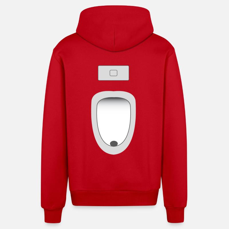 urinoir - Veste à capuche bio décontractée fabriquée en UE - rouge