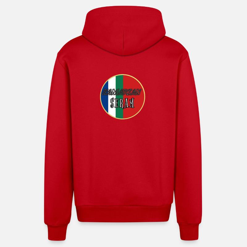 Kamarian Seram Emblem - Organic Relaxed Kapuzenjacke Made in EU - Rot