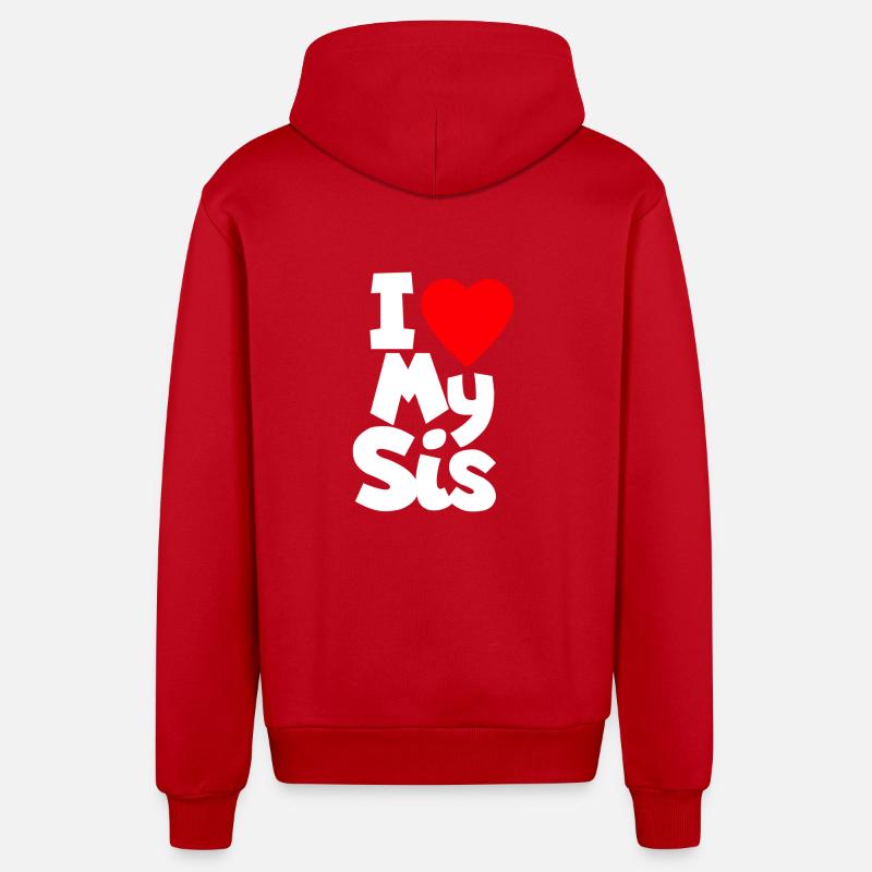 J’aime ma sœur - Veste à capuche bio décontractée fabriquée en UE - rouge