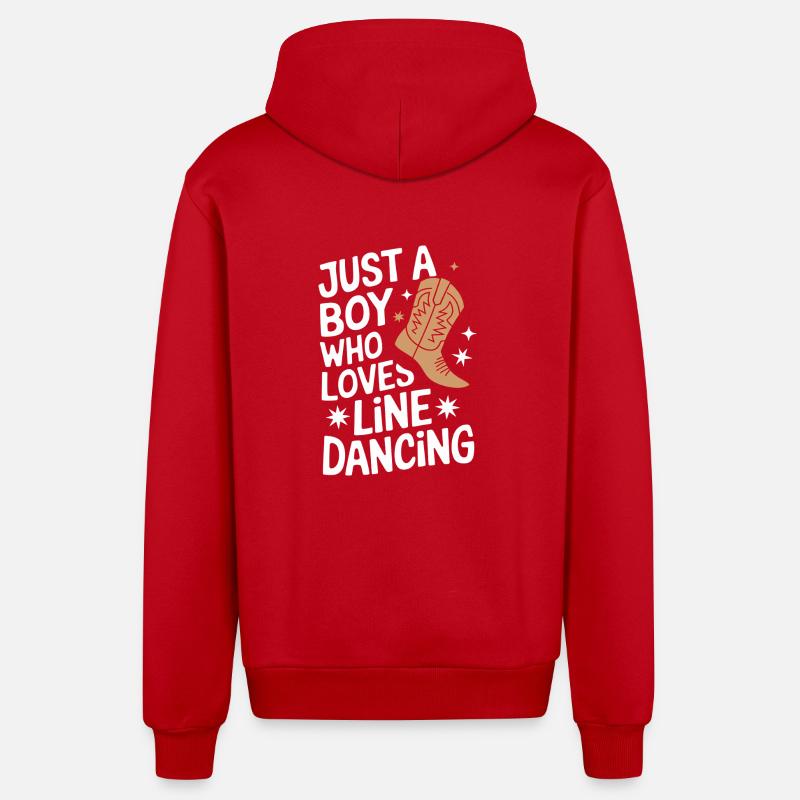 Line Dancing Dancing Dancers - Organic Relaxed Hooded Jacket Made in EU - red