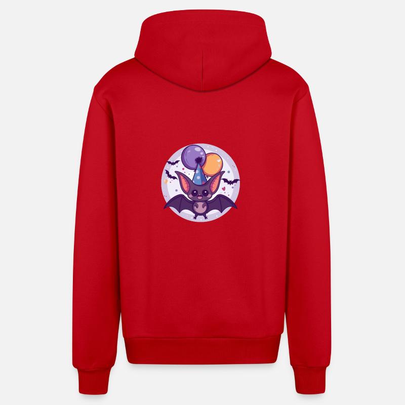 Chauve-souris Anniversaire Bébé - Veste à capuche bio décontractée fabriquée en UE - rouge