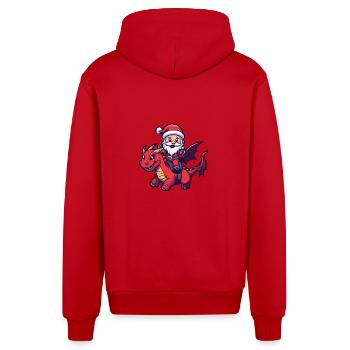 Drache Weihnachtsmann - Organic Relaxed Kapuzenjacke Made in EU - Rot - Hinten