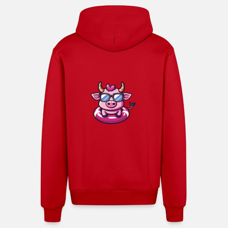 Taurus Bande dessinée Cool - Veste à capuche bio décontractée fabriquée en UE - rouge