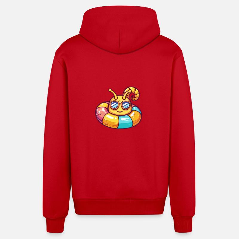Escargot Bande Dessinée Cool - Veste à capuche bio décontractée fabriquée en UE - rouge