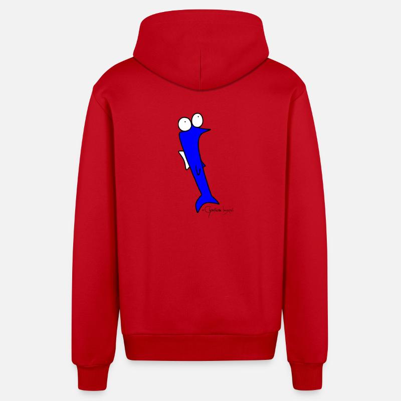 Cafard - Piscis Rutilus - Veste à capuche bio décontractée fabriquée en UE - rouge