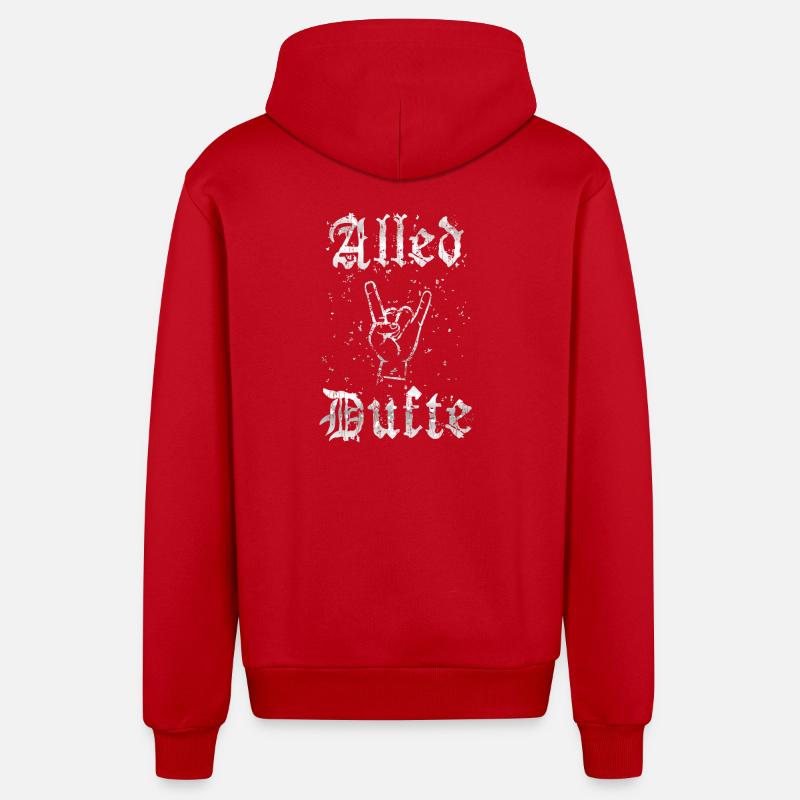 "Alled Dufte" cooler berliner Spruch - Organic Relaxed Kapuzenjacke Made in EU - Rot