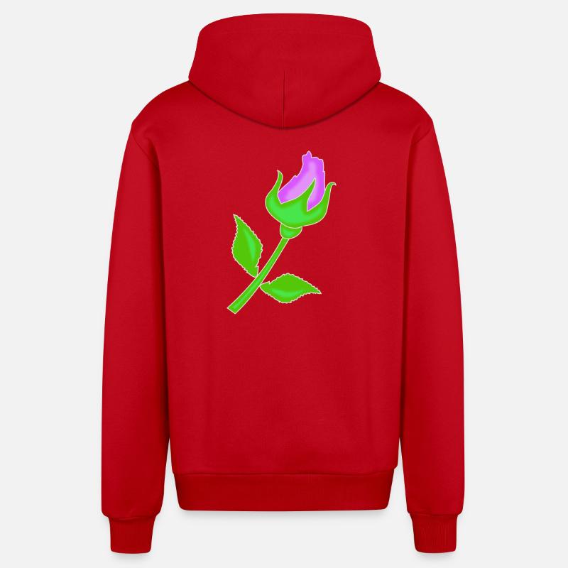 Rose dans une teinte violette - Veste à capuche bio décontractée fabriquée en UE - rouge