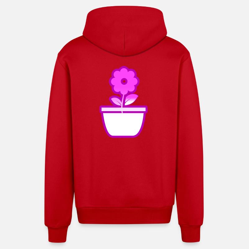 Fleur - Veste à capuche bio décontractée fabriquée en UE - rouge