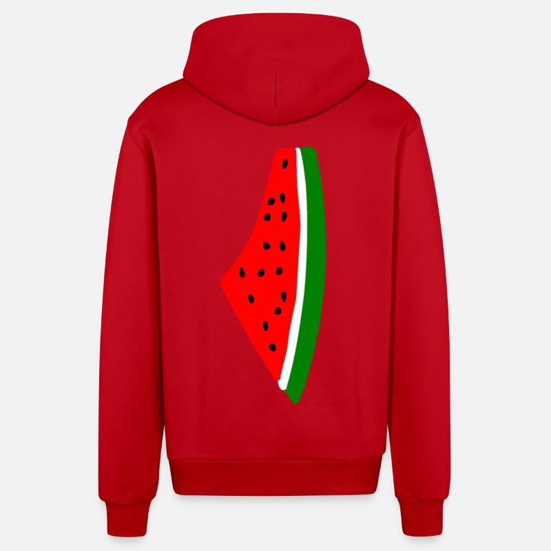 Melon pastèque - Veste à capuche bio décontractée fabriquée en UE - rouge