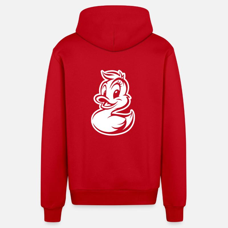 Canards - Veste à capuche bio décontractée fabriquée en UE - rouge