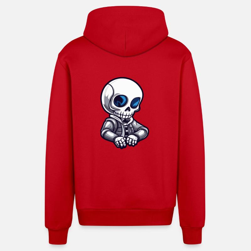 Squelette Halloween - Veste à capuche bio décontractée fabriquée en UE - rouge