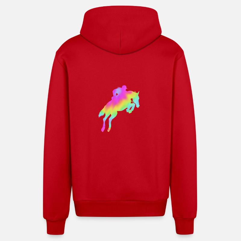 Saut d’obstacles Saut d’obstacles - Veste à capuche bio décontractée fabriquée en UE - rouge