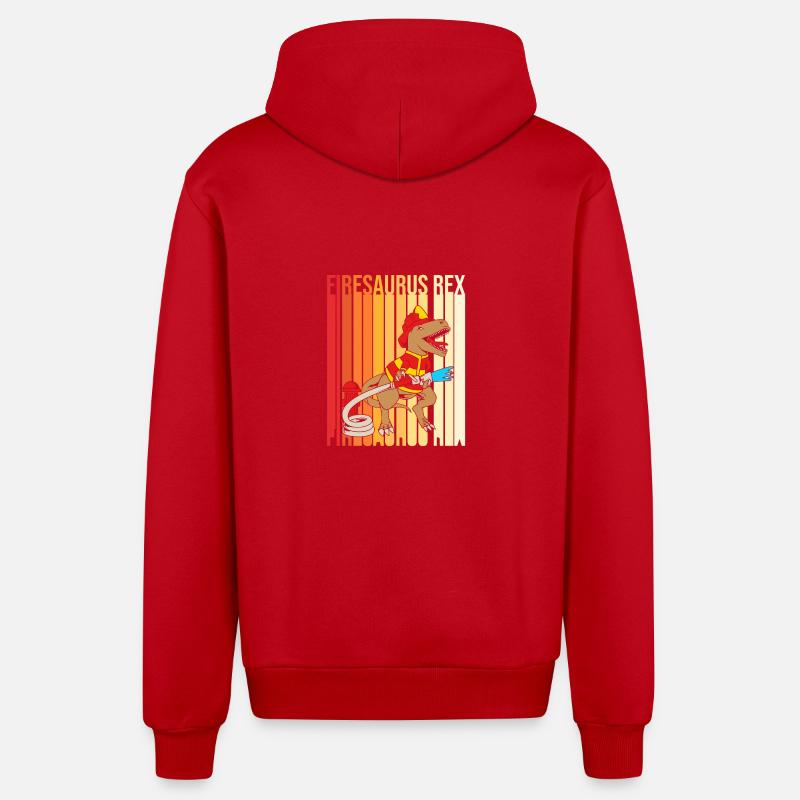 Pompier Pompier - Veste à capuche bio décontractée fabriquée en UE - rouge