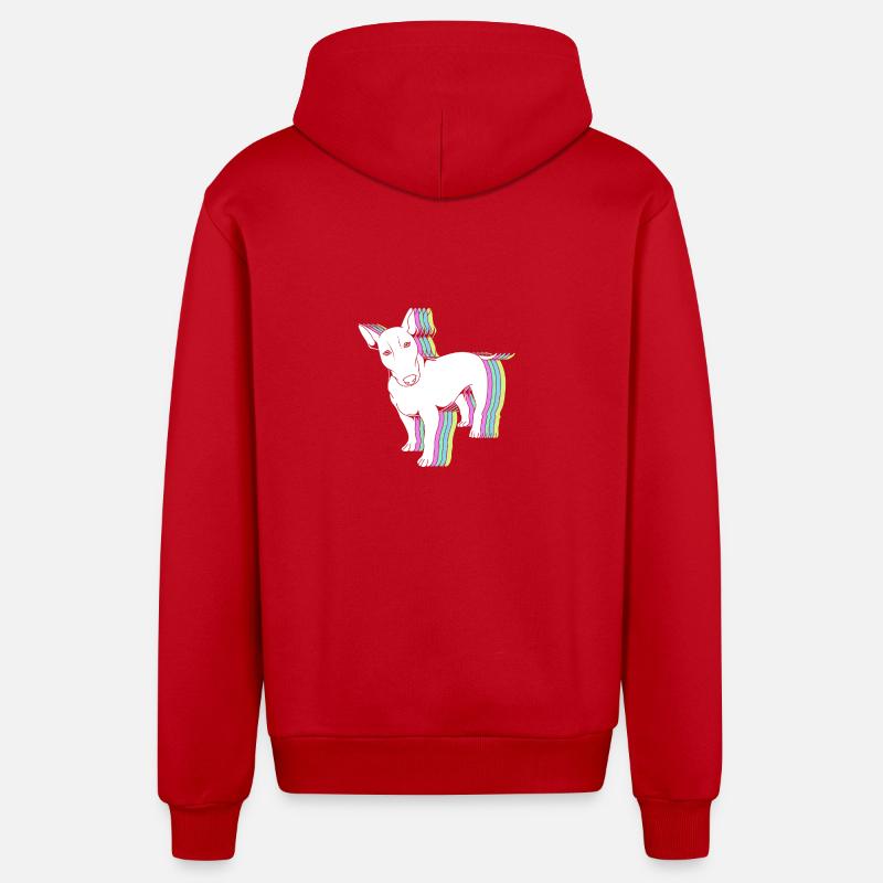 Bull terrier - Veste à capuche bio décontractée fabriquée en UE - rouge
