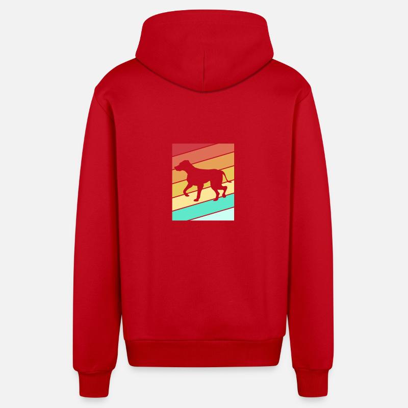 Rhodésian Ridgeback - Veste à capuche bio décontractée fabriquée en UE - rouge