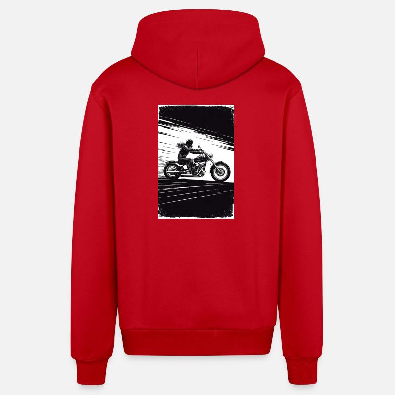 Chopper_Biker_Artwork_Collection_R02 - Organic Relaxed Kapuzenjacke Made in EU - Rot