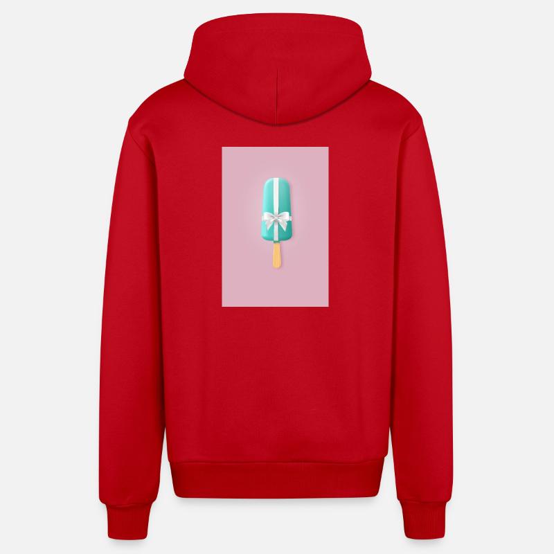 Popsicles avec nœud – Cadeau sucré - Veste à capuche bio décontractée fabriquée en UE - rouge