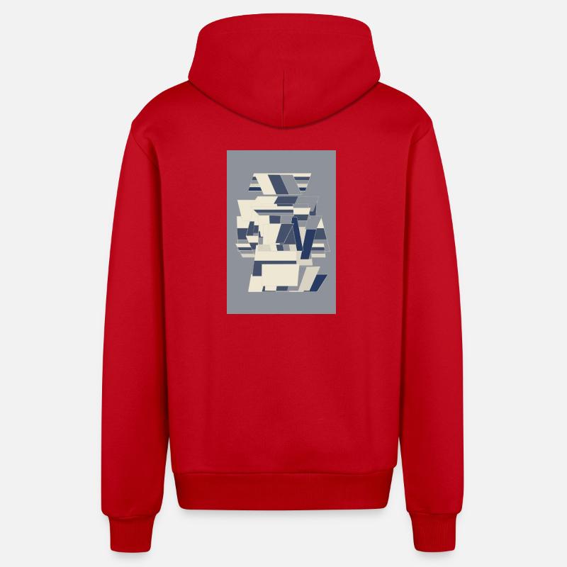 Blue Robot Warrior - Organic Relaxed Kapuzenjacke Made in EU - Rot