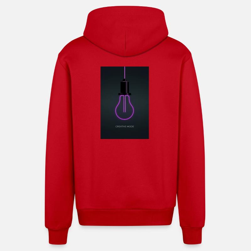 Affiche Créative de Mode Néon - Veste à capuche bio décontractée fabriquée en UE - rouge