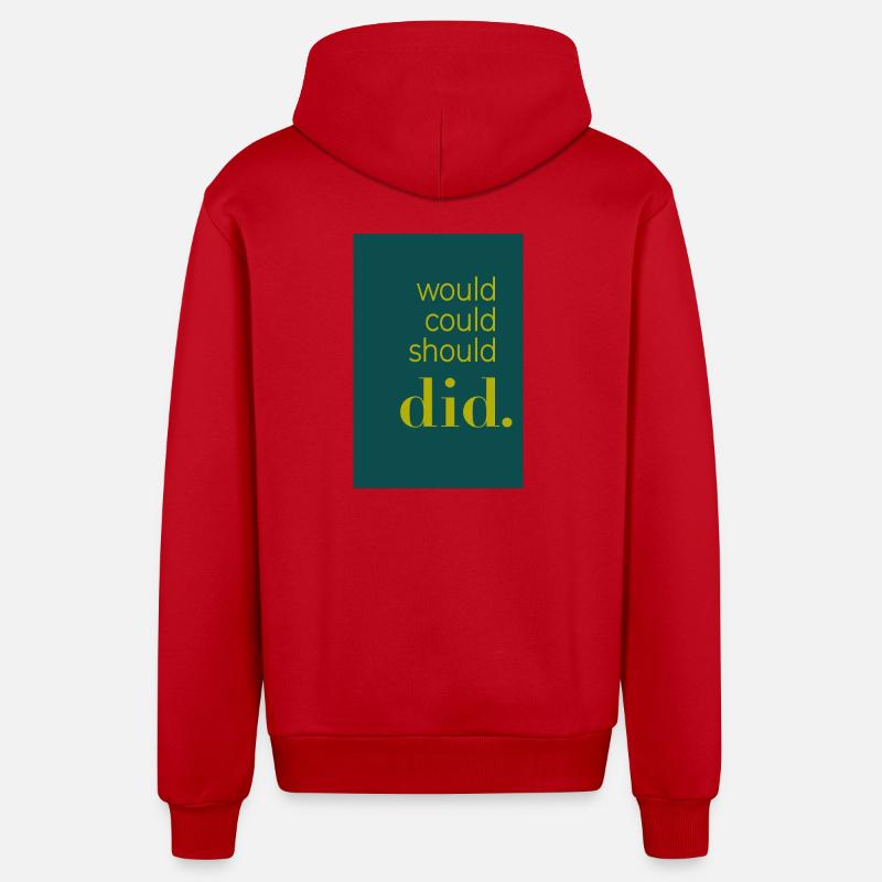 Did should could would Poster Design - Organic Relaxed Kapuzenjacke Made in EU - Rot