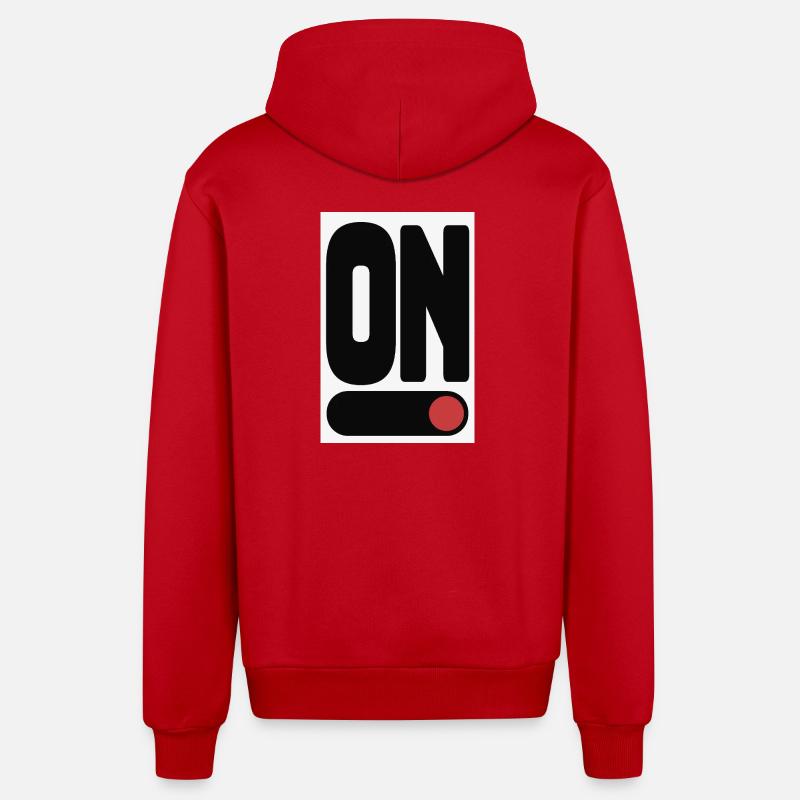 ON Statement Poster Minimal Design - Organic Relaxed Kapuzenjacke Made in EU - Rot