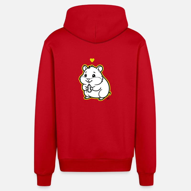 Arnold_the_Hamster - Veste à capuche bio décontractée fabriquée en UE - rouge