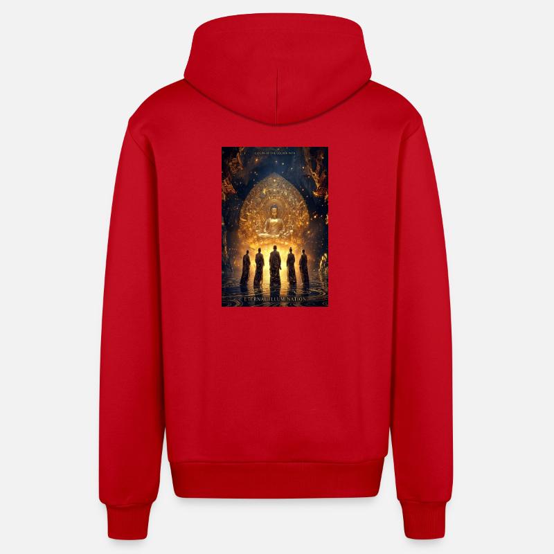 Caverne du Chemin d’Or - Veste à capuche bio décontractée fabriquée en UE - rouge