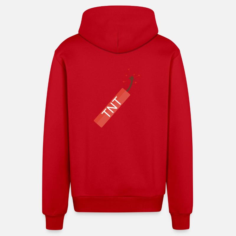 TNT Dynamit Stange - Organic Relaxed Kapuzenjacke Made in EU - Rot