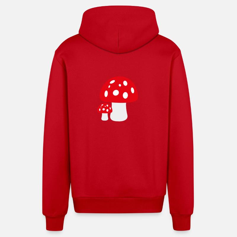 Champignon vénéneux - Veste à capuche bio décontractée fabriquée en UE - rouge
