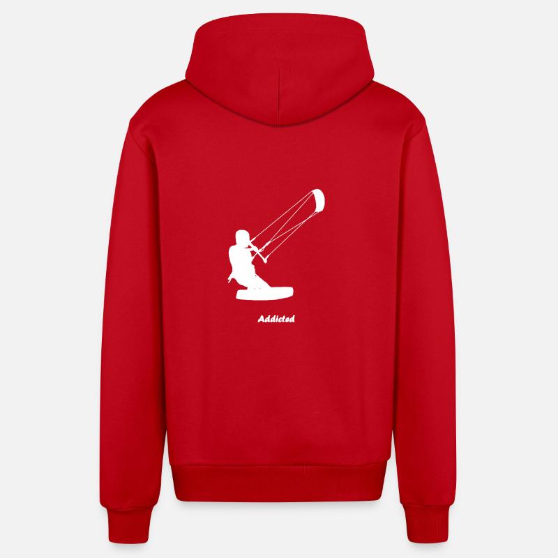 kiteboarder - Veste à capuche bio décontractée fabriquée en UE - rouge