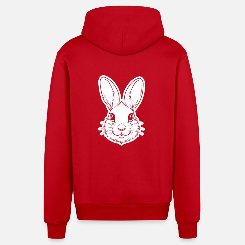 Rabbit Rabbit - Organic Relaxed Hooded Jacket Made in EU - red