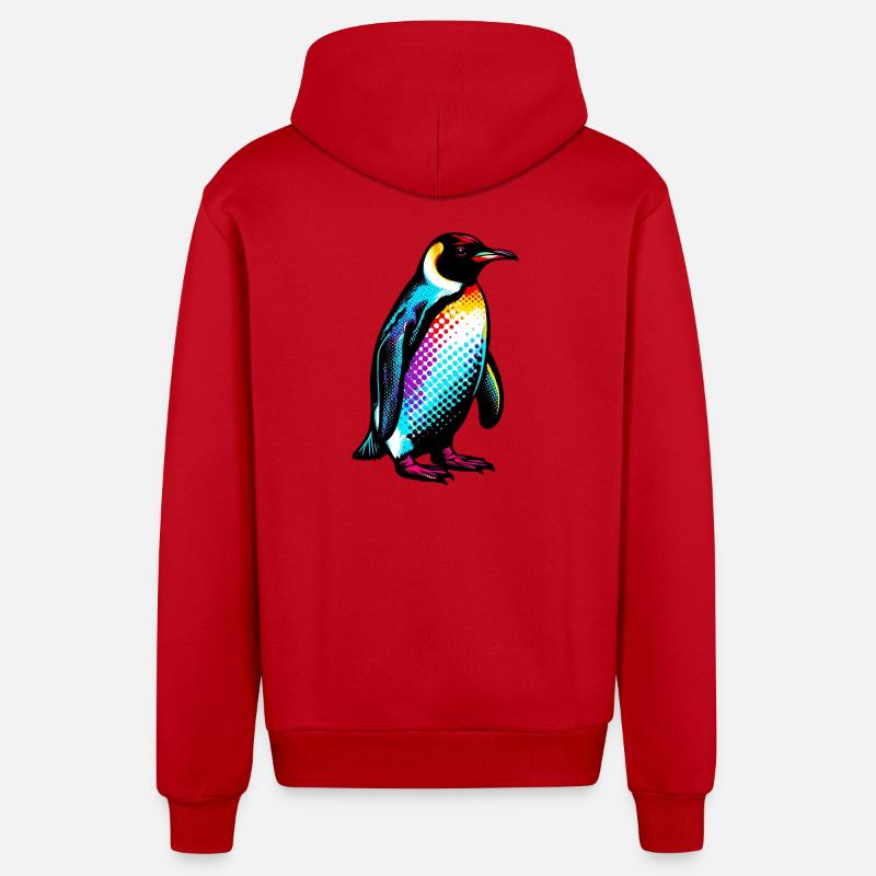 Pingouin - Veste à capuche bio décontractée fabriquée en UE - rouge