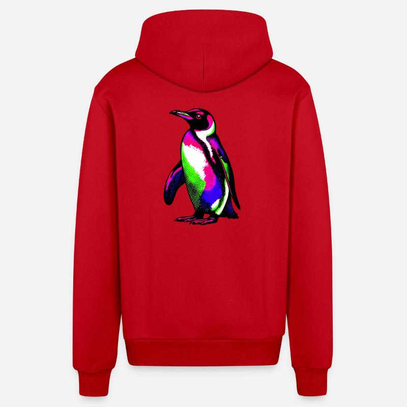 Pingouin - Veste à capuche bio décontractée fabriquée en UE - rouge