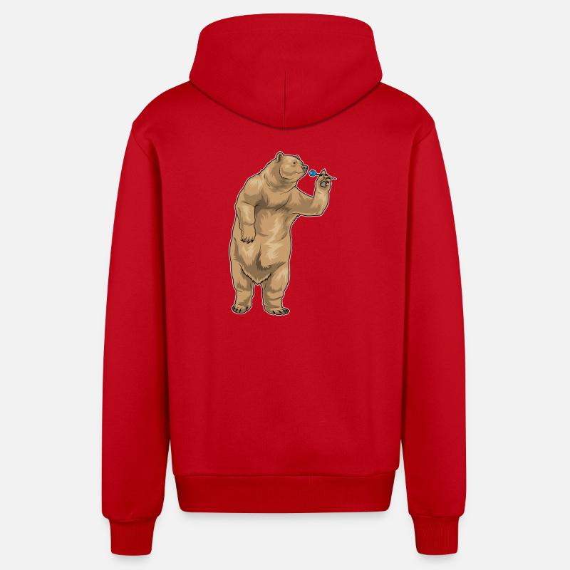 Fléchette d’ours Fléchette - Veste à capuche bio décontractée fabriquée en UE - rouge