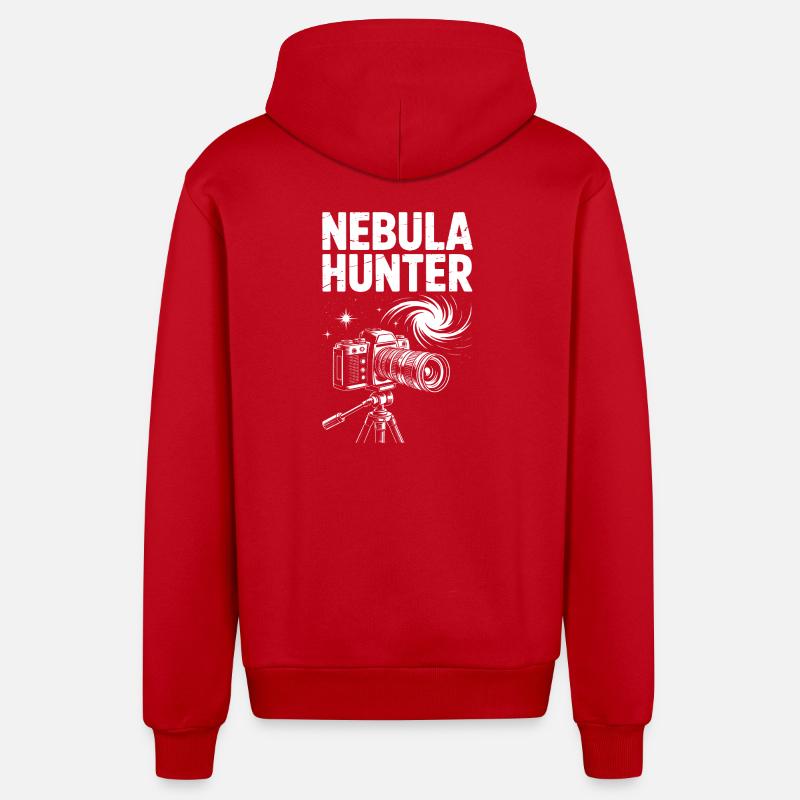 Nebula Hunter Teleskopkunst - Organic Relaxed Kapuzenjacke Made in EU - Rot