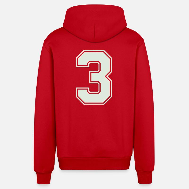 3 - Veste à capuche bio décontractée fabriquée en UE - rouge