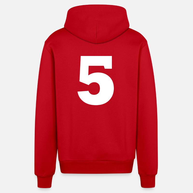 5 - Veste à capuche bio décontractée fabriquée en UE - rouge