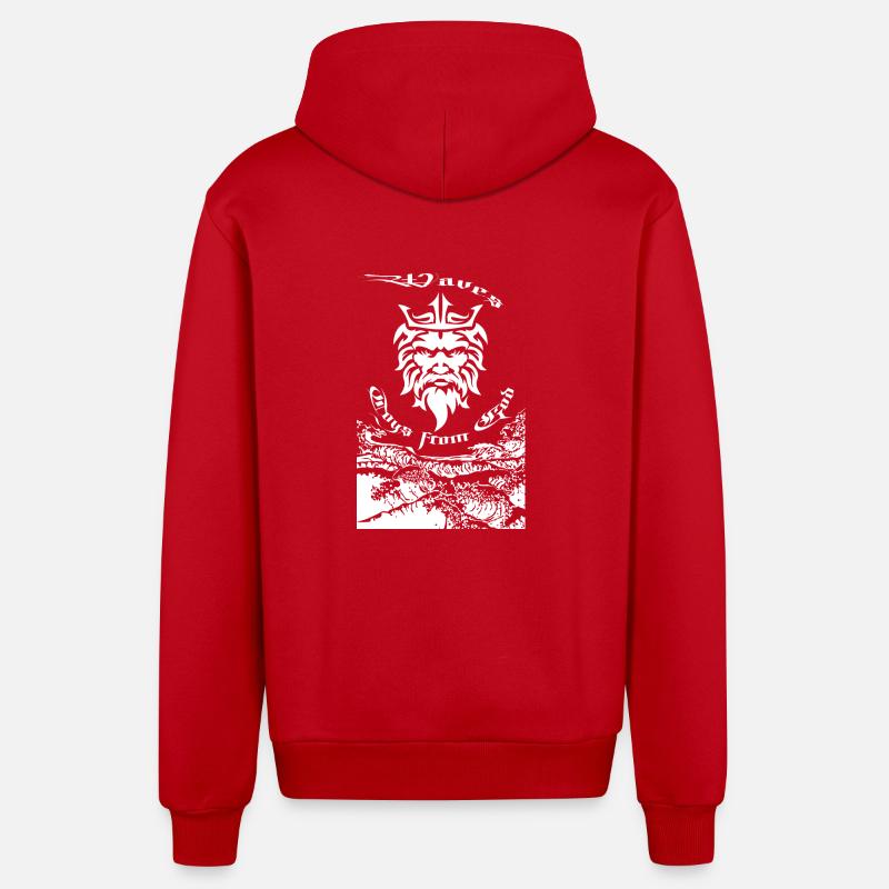 Jouets Waves de Dieu - Veste à capuche bio décontractée fabriquée en UE - rouge