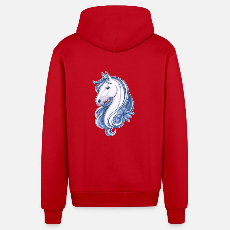 Cheval mignon - Veste à capuche bio décontractée fabriquée en UE - rouge