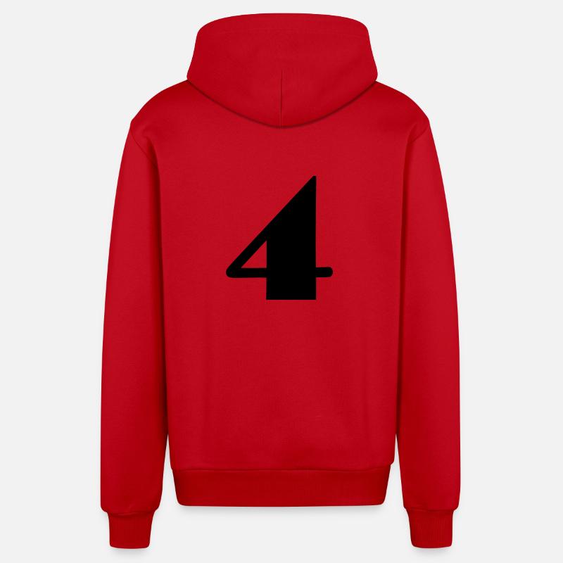 4 ANS,4e ANNIVERSAIRE,ANNIVERSAIRE 4 ANS - Veste à capuche bio décontractée fabriquée en UE - rouge